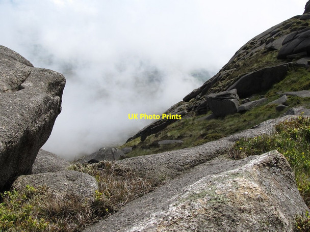 Photo 6"x4" Low cloud approaching the col in the summit ridge of Slieve Binnian Attical c2011