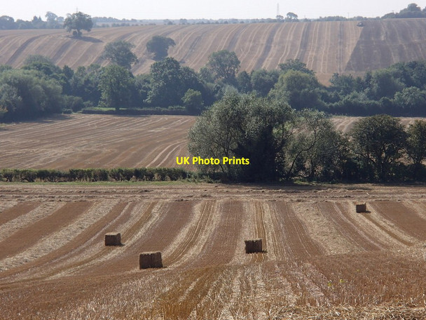 Photo 6"x4" September fields, valley of The Beck Kersall c2012