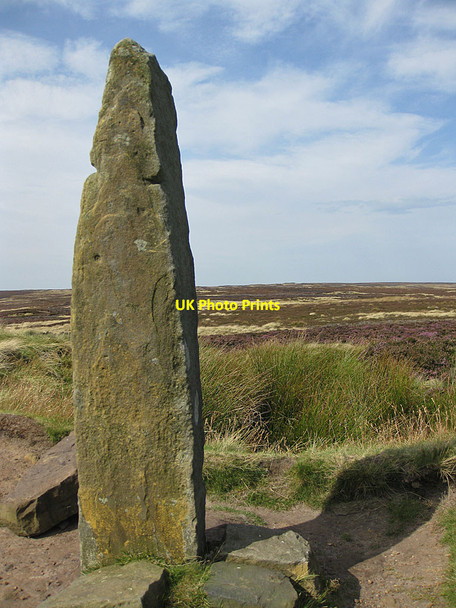 Photo 6"x4" 18th century boundary stone on Blakey Howe Church Houses c2012