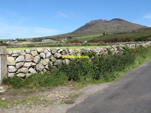 Photo 6"x4" View north across harvested hay fields towards Slieve Binnian Annalong c2011