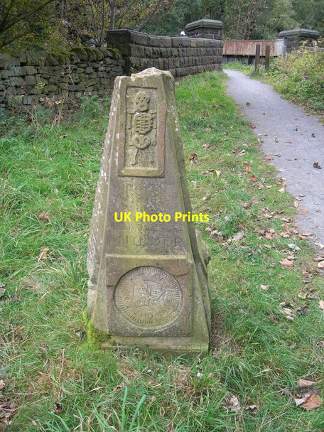 Photo 6"x4" Murder Stone and Railway Bridge, Mytholmroyd Brearley c2009