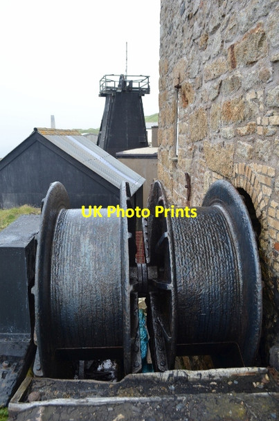 Photo 6"x4" Levant Mine - Whim Lower Boscaswell c2012