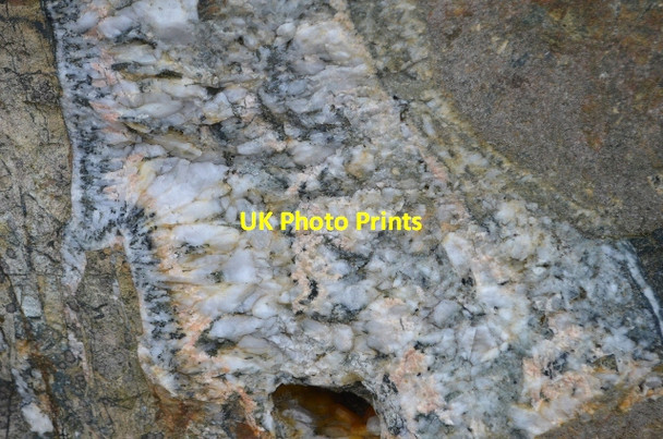Photo 6"x4" Quartz-Feldspar vein material - Geevor dumps Lower Boscaswell c2012