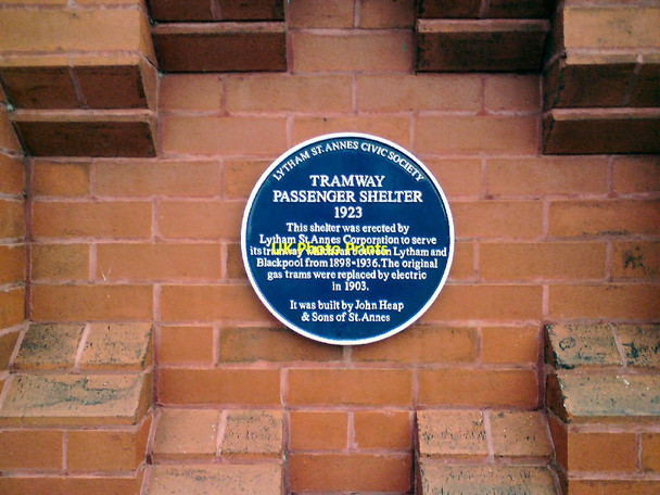 Photo 6"x4" Ansdell Tram Shelter Blue Plaque Lytham St Anne's c2012
