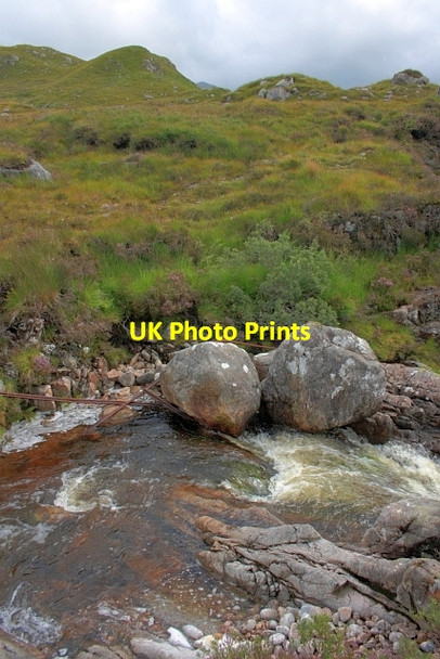 Photo 6"x4" Remains of Footbridge over the Allt Feith Dhomnhuill Glenhurich c2012