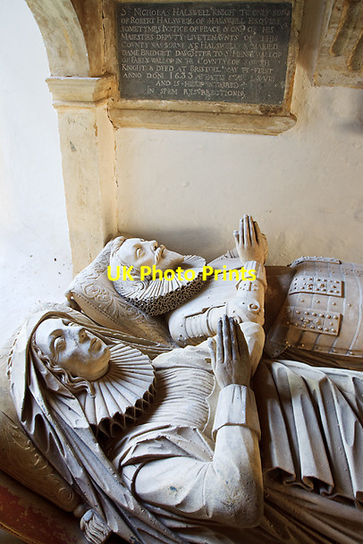 Photo 6"x4" St Edward's church, Goathurst - monument to Sir Nicholas Halswell (3) detail Goathurst c2012