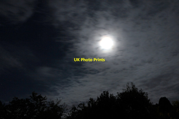 Photo 6"x4" Moonlight over Cregrina, Powys Cregrina c2012 P1
