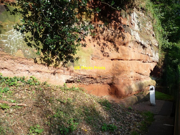 Photo 6"x4" Layers of deposition at Caldwall Lock Kidderminster c2012