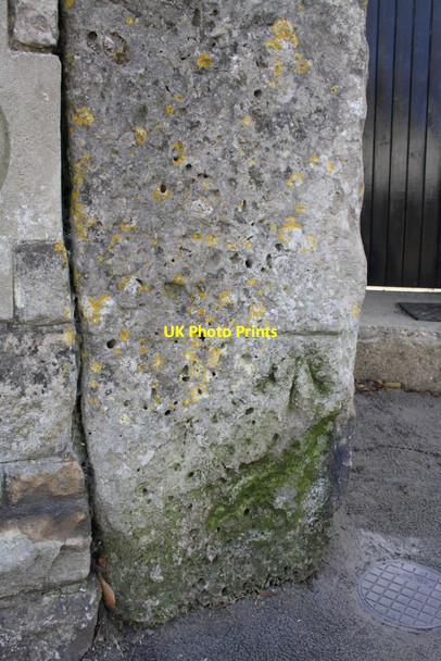 Photo 6"x4" Benchmark on wall post on Reforne Fortuneswell c2012