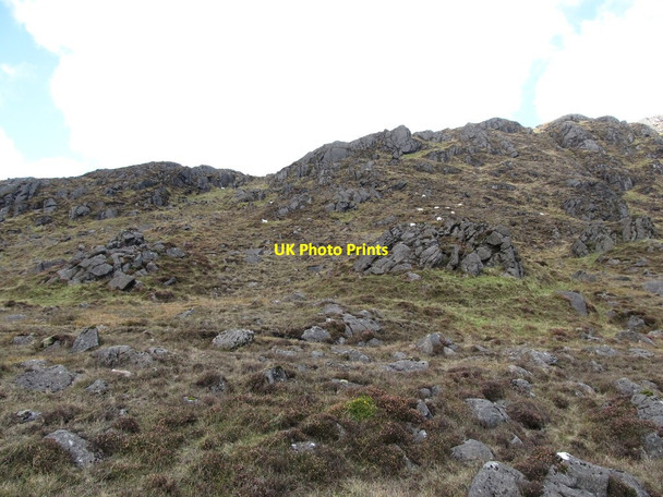 Photo 6"x4" Rock outcrops on the upper, southern, slopes of Slieve Foye Carlingford c2012