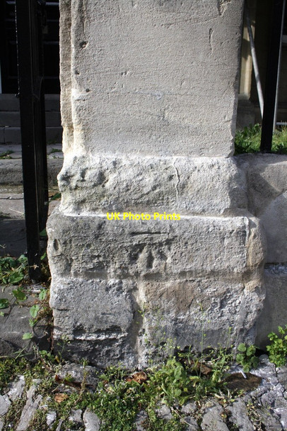 Photo 6"x4" Benchmark on gatepost of #70 Wicker Hill Trowbridge\/ST8557 c2012
