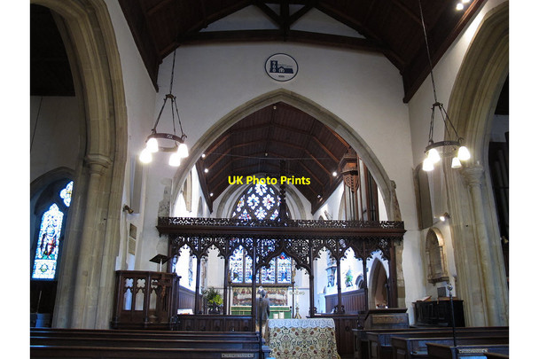 Photo 6"x4" Interior of St Mary's church, Oxted Hurst Green\/TQ3951 c2012