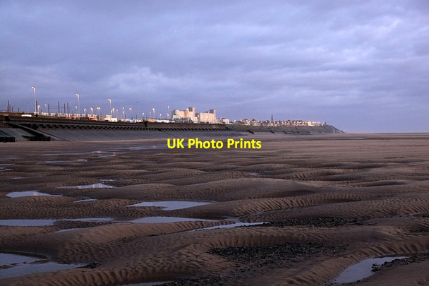 Photo 6"x4" Twilight after storms, Anchorsholme Beach Cleveleys c2012