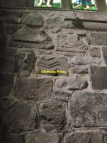 Photo 6"x4" Ancient wall carvings, Wirksworth parish church Wirksworth c2012