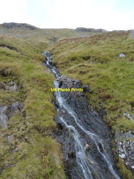 Photo 6"x4" A small stream and waterslide beside the track Meall Phubaill c2012