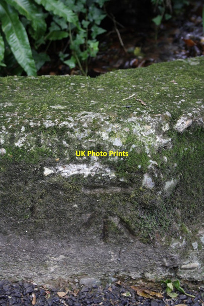Photo 6"x4" Benchmark on Haye Lane culvert Lyme Regis c2012