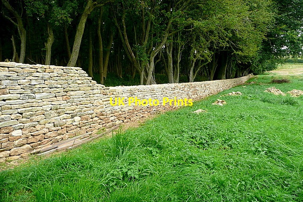 Photo 6"x4" Dry stone walling work in progress Clapton-on-the-Hill c2012