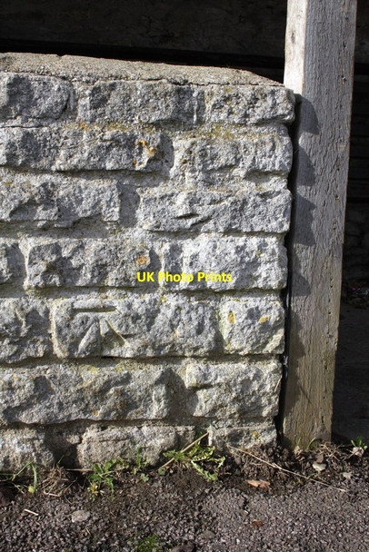 Photo 6"x4" Benchmark on bus shelter, Rousham Road Nethercott\/SP4820 c2012