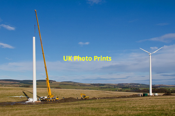 Photo 6"x4" Wind turbine installation, Hoods Hill (2) Drum\/NO0400 c2012