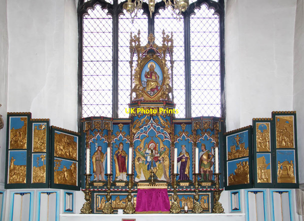 Photo 6"x4" St John the Baptist, Timberhill - Reredos Norwich c2012