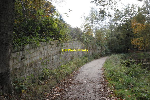 Photo 6"x4" Wall by the towpath Pirbright Camp c2012