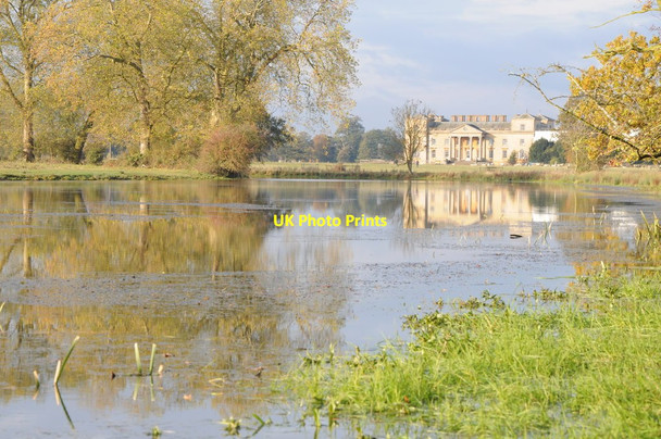 Photo 6"x4" Croome Court reflected in Court River Dunstall Common c2012