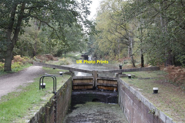 Photo 6"x4" Canal at Lock 23 Pirbright Camp c2012