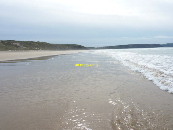 Photo 6"x4" Southwards on Perran Beach at low tide Holywell\/SW7658 c2012