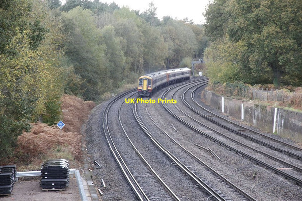 Photo 6"x4" Heading round the bend Pirbright Camp c2012