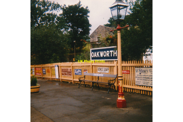 Photo 6"x4" Signs at Oakworth station, Keighley and Worth Valley Railway Dockroyd c1987