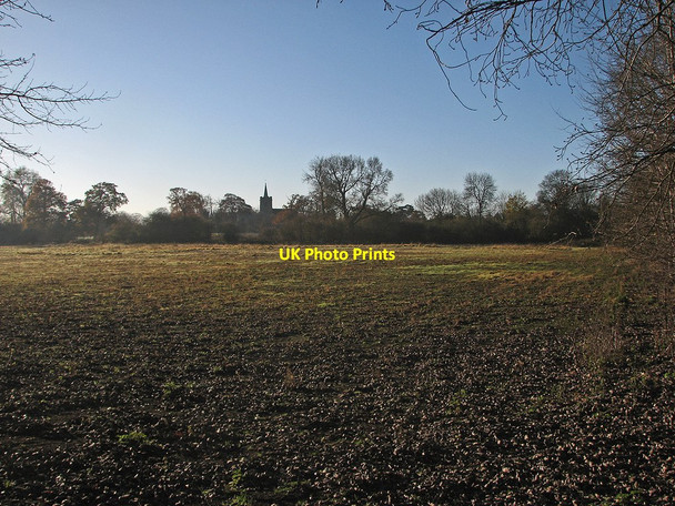 Photo 6"x4" Over the fields to Whittlesford Church Whittlesford c2012
