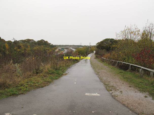 Photo 6"x4" Cycle path alongside the bypass Polegate c2012