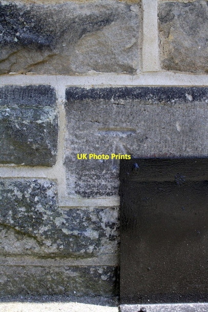 Photo 6"x4" Benchmark on the Drill Hall, Commercial Street Harrogate c2012