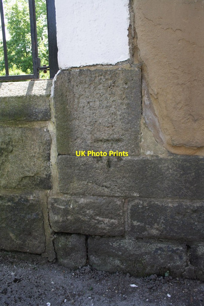 Photo 6"x4" Benchmark on the side of #67 Franklin Road Harrogate c2012