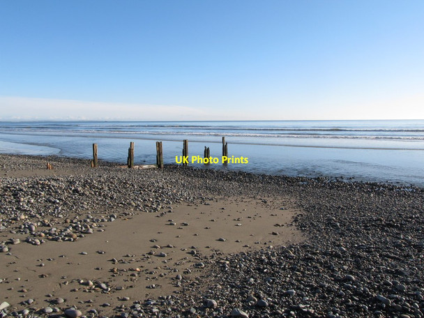 Photo 6"x4" Decayed groyne on the beach east of the Slieve Donard Hotel Newcastle\/J3732 c2012