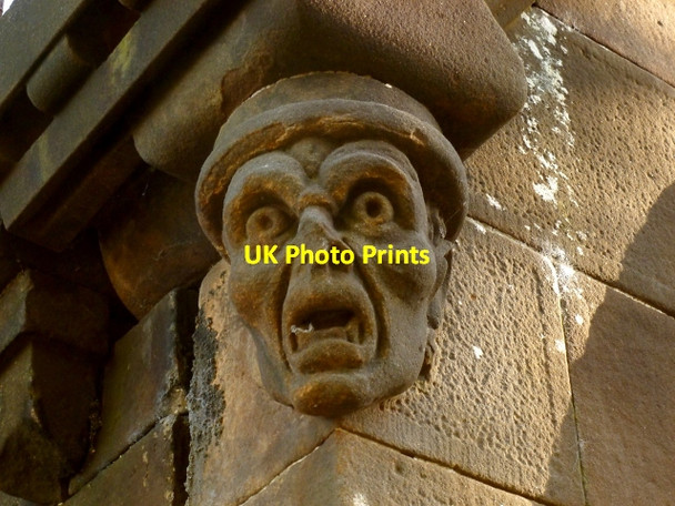 Photo 6"x4" Smollett Mausoleum: carved head Alexandria c2012