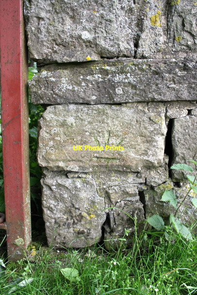 Photo 6"x4" Benchmark on wall pier of Morpeth Gate gateway West Burton\/SE0186 c2012