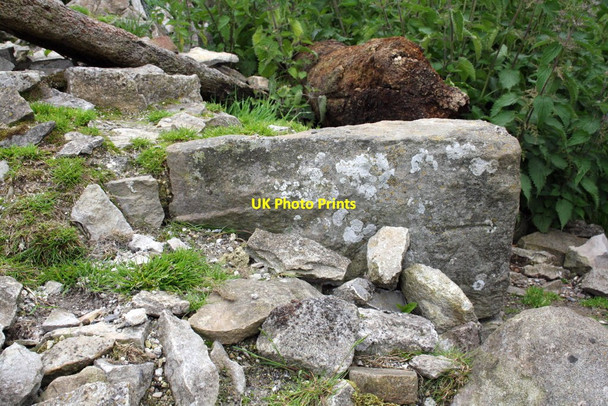 Photo 6"x4" Benchmark on ruined barn in field off Morpeth Gate West Burton\/SE0186 c2012