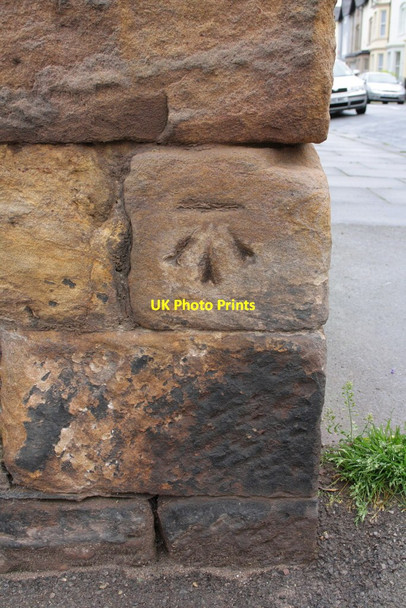 Photo 6"x4" Benchmark on Church Street wall at North Street junction Maryport\/NY0336 c2012