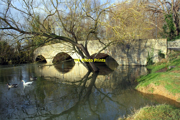 Photo 6"x4" Wolvercote Bridge with river in flood Wolvercote c2012