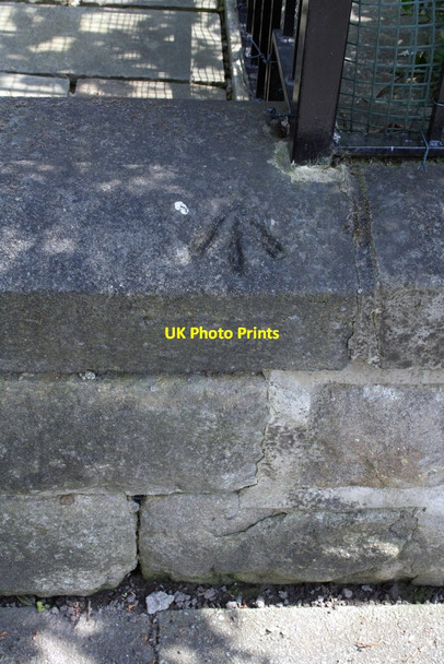 Photo 6"x4" Benchmark on the wall of #84 Dragon Parade Harrogate c2012