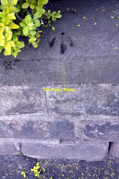 Photo 6"x4" Benchmark on wall of #19 Dragon Parade Harrogate c2012