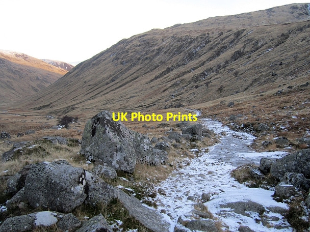 Photo 6"x4" An iced up track at the head of Glen Clova Moulzie c2012