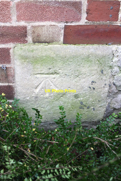 Photo 6"x4" Benchmark on house at NW end of the village Wytham c2012