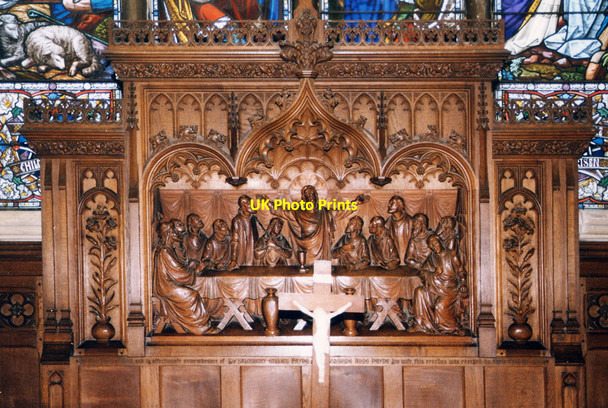 Photo 6"x4" St James & St Edmund, Blunham - Reredos Sandy\/TL1649 c1998