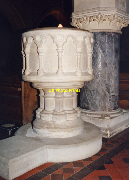Photo 6"x4" St Mary, Fawley - Font Fawley\/SU3981 c1995