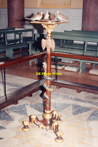 Photo 6"x4" St Lawrence, West Wycombe - Font West Wycombe c1995