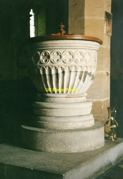 Photo 6"x4" St Peter & St Paul, Dinton - Font Dinton\/SP7610 c1993