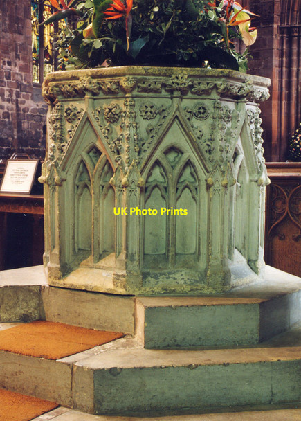 Photo 6"x4" St Mary, Nantwich - Font Nantwich c1998