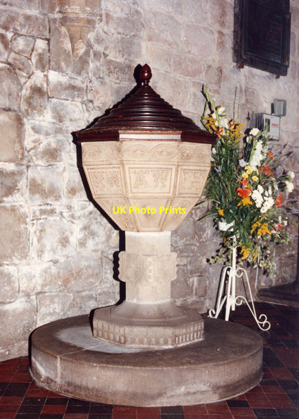 Photo 6"x4" St Mary, Wirksworth - Font Wirksworth c1991